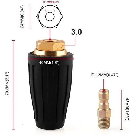 READCLY-Buse Turbo Rotative, Buse De Pulvérisation De Buse Turbo Rotative Pour Laveuse Haute Pression 1/4 3000PSI Connexion Rapide, Buse De Nettoyage Jet Nettoyeur Haute Pression Accessoire De Buse De 4 READCLY-Buse Turbo Rotative, Buse De Pulvérisation De Buse Turbo Rotative Pour Laveuse Haute Pression 1/4 3000PSI Connexion Rapide, Buse De Nettoyage Jet Nettoyeur Haute Pression Accessoire De Buse De – Image 2