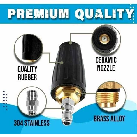 READCLY-Buse Turbo Rotative, Buse De Pulvérisation De Buse Turbo Rotative Pour Laveuse Haute Pression 1/4 3000PSI Connexion Rapide, Buse De Nettoyage Jet Nettoyeur Haute Pression Accessoire De Buse De 7 READCLY-Buse Turbo Rotative, Buse De Pulvérisation De Buse Turbo Rotative Pour Laveuse Haute Pression 1/4 3000PSI Connexion Rapide, Buse De Nettoyage Jet Nettoyeur Haute Pression Accessoire De Buse De – Image 5