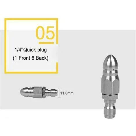 Buse De Nettoyage Rotative De Nettoyeur Haute Pression Pour Dragage De Canalisation D’Égouts, Argent Dksfjkl 4 Buse De Nettoyage Rotative De Nettoyeur Haute Pression Pour Dragage De Canalisation D’Égouts, Argent Dksfjkl – Image 2