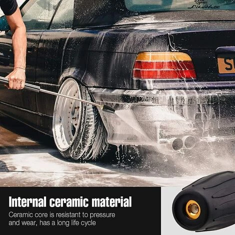 4000 Psi - Embout Turbo Rotatif À Orifice 3,5 - Pour Nettoyeur Haute Pression - 6,35 Mm - Raccordement Rapide - Kit D'Accessoires Avec 5 Buses De Pulvérisation Dksfjkl 4 4000 Psi - Embout Turbo Rotatif À Orifice 3,5 - Pour Nettoyeur Haute Pression - 6,35 Mm - Raccordement Rapide - Kit D'Accessoires Avec 5 Buses De Pulvérisation Dksfjkl – Image 2