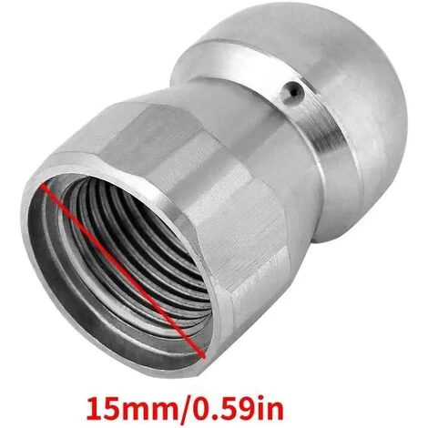 LADACèE Buse De Nettoyage Jets D'eau Et D'égout à Haute Pression Accessoire Laveuse En Acier Inoxydable Pour Tuyauteur Et Égouttoir 3/8in 4 LADACèE Buse De Nettoyage Jets D'eau Et D'égout à Haute Pression Accessoire Laveuse En Acier Inoxydable Pour Tuyauteur Et Égouttoir 3/8in – Image 2