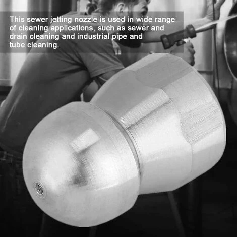 LADACèE Buse De Nettoyage Jets D'eau Et D'égout à Haute Pression Accessoire Laveuse En Acier Inoxydable Pour Tuyauteur Et Égouttoir 3/8in 6 LADACèE Buse De Nettoyage Jets D'eau Et D'égout à Haute Pression Accessoire Laveuse En Acier Inoxydable Pour Tuyauteur Et Égouttoir 3/8in – Image 4