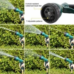 OCXIN Gardena Pistolet Pulvérisateur D'eau Avec 7 Modèles, 100 % Métal Robuste Pistolet Pulvérisateur En Alliage De Zinc Haute Pression Pour Arrosage Des Plantes, Lavage De Voiture Et D'animaux Domestiques -Nettoyeur Haute Pression Soldes 66860424 4