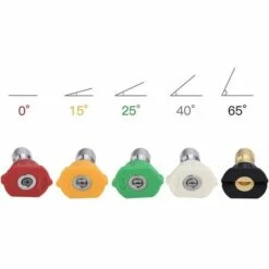 FLETéçA 5Pcs Buse De Nettoyeur Haute Pression, Plusieurs Degrés En Laiton / Acier Inoxydable, Se Relient Rapidement Aux Pièces De Rondelle De Haute Pression De 4000 Psi -Nettoyeur Haute Pression Soldes 66961654 3