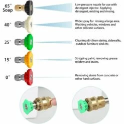 HELLO KITTY BAIN Buse De Nettoyeur Haute Pression, Connecteur 1/4", Multi-angle (0 Degré, 15 Degrés, 25 Degrés, 40 Degrés, Savon) 3,0 GPM 11 HELLO KITTY BAIN Buse De Nettoyeur Haute Pression, Connecteur 1/4", Multi-angle (0 Degré, 15 Degrés, 25 Degrés, 40 Degrés, Savon) 3,0 GPM -Nettoyeur Haute Pression Soldes 67336214 5