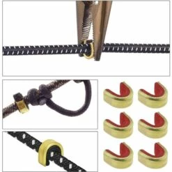 VOCTEIN 30 Pcs Tir À L'arc Corde Lap Point Laiton Corde Crochet Boucle Clips Pour Compound Bowstring Raccords Et Recurve Bowstring Raccords -Nettoyeur Haute Pression Soldes 67414610 3