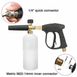YIDOMDE Pistolet à Mousse Pour Laveuse De Neige à Haute Pression Pistolet à Mousse Avec Connecteur Fileté M22 Pistolet De Lavage à Pression Et Bouteille De Mousse à Lance Réglable De 1L