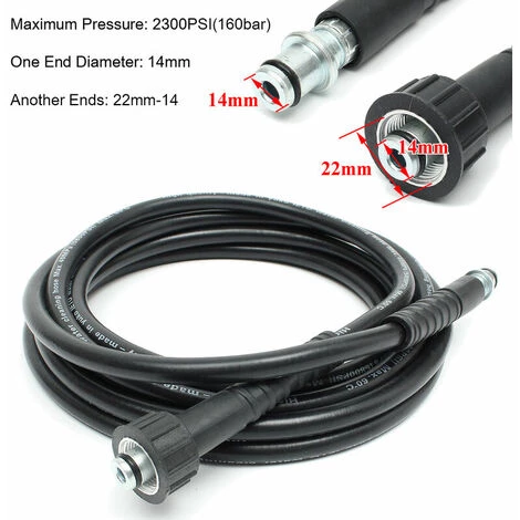 QERSTA Tuyau Du Nettoyeur Haute Pression 2300PSI 160Bar (10 M) 6 QERSTA Tuyau Du Nettoyeur Haute Pression 2300PSI 160Bar (10 M) – Image 4
