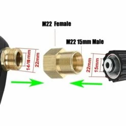 Cisea Coupleur De Nettoyeur Haute Pression En Laiton, Métrique M22 15 Mm Mâle Vers M22 14/15 Mm Femelle Filetage Interne Adaptateur De Tuyau，une Pièce，Or，Fonepro -Nettoyeur Haute Pression Soldes 67563659 5