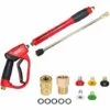 GRID COOL Pistolet À Eau Haute Pression Baguette Magique, 5000PSI Pistolet Nettoyeur Haute Pression De Rechange Gun And 5 Nozzles Pour Le Lavage De La Voiture D'arrosage -Nettoyeur Haute Pression Soldes 67575609 1