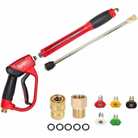 GRID COOL Pistolet À Eau Haute Pression Baguette Magique, 5000PSI Pistolet Nettoyeur Haute Pression De Rechange Gun And 5 Nozzles Pour Le Lavage De La Voiture D'arrosage 3 GRID COOL Pistolet À Eau Haute Pression Baguette Magique, 5000PSI Pistolet Nettoyeur Haute Pression De Rechange Gun And 5 Nozzles Pour Le Lavage De La Voiture D'arrosage