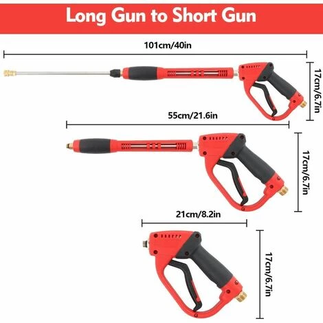 GRID COOL Pistolet À Eau Haute Pression Baguette Magique, 5000PSI Pistolet Nettoyeur Haute Pression De Rechange Gun And 5 Nozzles Pour Le Lavage De La Voiture D'arrosage 7 GRID COOL Pistolet À Eau Haute Pression Baguette Magique, 5000PSI Pistolet Nettoyeur Haute Pression De Rechange Gun And 5 Nozzles Pour Le Lavage De La Voiture D'arrosage – Image 5