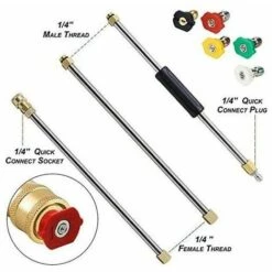 GRID COOL Outil De Nettoyage De GouttièRe Laveuse à Pression - Rallonges, Buse De Lance De Nettoyeur De Toit - 4000 Psi 5 Conseils, Accessoires De Lavage De Vitres, Laveuse à Pression -Nettoyeur Haute Pression Soldes 67575684 5