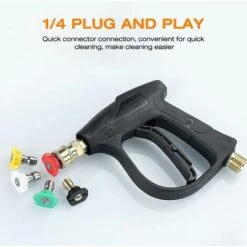 ENLENK Pistolet De Nettoyeur Haute Pression Avec 5 Buses D'eau, Pistolet De Pulvérisation Court De Puissance 4350PSI -Nettoyeur Haute Pression Soldes 67584894 4