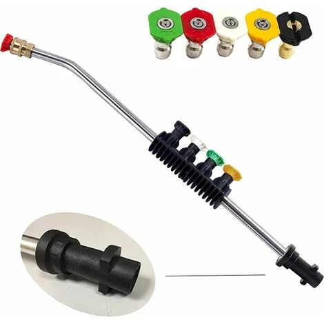 LLOVE Pistolet De Pulvérisation Réglable Avec 5 Buses De Pulvérisation Et Adaptateur De Filetage Mâle Pour Machine à Laver Haute Pression Compatible Avec Karcher K Series K2 K3 K4 K5 K6 K7 3 LLOVE Pistolet De Pulvérisation Réglable Avec 5 Buses De Pulvérisation Et Adaptateur De Filetage Mâle Pour Machine à Laver Haute Pression Compatible Avec Karcher K Series K2 K3 K4 K5 K6 K7