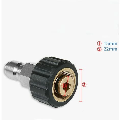 FLYME Connecteur De Nettoyeur Haute Pression à Filetage M22 à Connexion Rapide En Laiton Pour Connecter Le Tuyau à L'intérieur 7 FLYME Connecteur De Nettoyeur Haute Pression à Filetage M22 à Connexion Rapide En Laiton Pour Connecter Le Tuyau à L'intérieur – Image 5