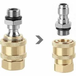 ENLENK Lot De 2 Adaptateurs Pour Nettoyeur Haute Pression 1/4 Avec Connecteur Rapide M14 X 1,5 -Nettoyeur Haute Pression Soldes 67684020 2