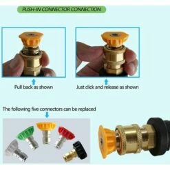 HABIENTôT Adaptateur De Nettoyeur Haute Pression Vers Raccord Rapide De 6,35 Mm Pour Karcher K2-K7, Avec 5 Embouts De Buse De Nettoyeur Haute Pression à Plusieurs Degrés,Oi-FRIS -Nettoyeur Haute Pression Soldes 67688335 5