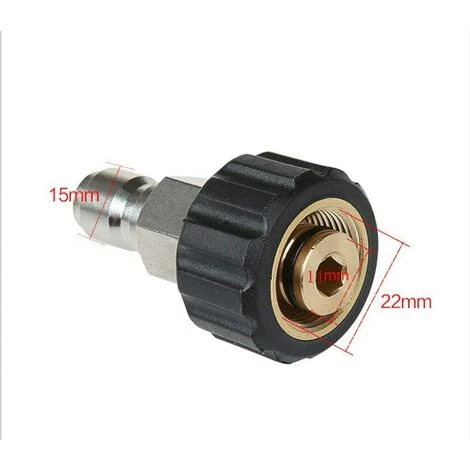 FLYME Nettoyeur Haute Pression Connecteur M22 à Filetage Intérieur 3/8 ', Broches 14 Mm, Connecteur Rapide Laiton Filetage Interne Tuyau Connexion Pièces 4 FLYME Nettoyeur Haute Pression Connecteur M22 à Filetage Intérieur 3/8 ', Broches 14 Mm, Connecteur Rapide Laiton Filetage Interne Tuyau Connexion Pièces – Image 2