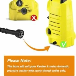 FLYME 6M Tuyau De Rechange Haute Pression,10mm X M22 Connecteurs,Rondelle Tuyau De Nettoyage À L'eau Nettoyeur Haute Pression Accessoire Pour Kärcher K2（Ancien Modèle ） -Nettoyeur Haute Pression Soldes 67805564 5