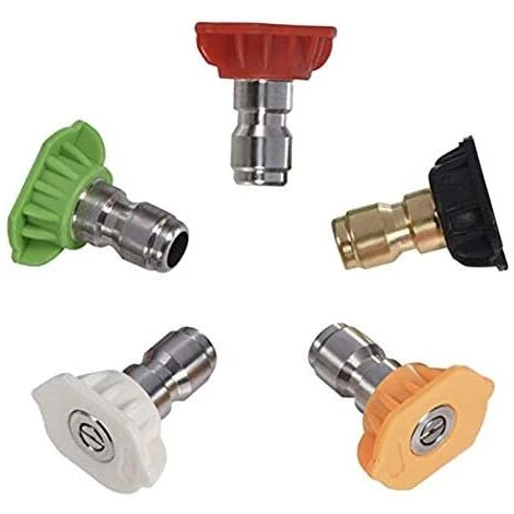 FLYME Raccord Rapide Pour Tuyau D'arrosage Avec Raccord Rapide En Laiton 1/4" Et 5 Paquets De 1/4" - Nettoyant à Haute Pression - Embouts De Buse - Compatible Avec Karcher K Serie 7 FLYME Raccord Rapide Pour Tuyau D'arrosage Avec Raccord Rapide En Laiton 1/4" Et 5 Paquets De 1/4" - Nettoyant à Haute Pression - Embouts De Buse - Compatible Avec Karcher K Serie – Image 5