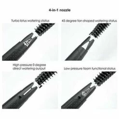 ENLENK Kit D'accessoires De Nettoyage 4 En 1 Haute Pression Pour Nettoyeur De Voiture Turbo Et Nettoyeur De Saleté Avec Buse De Pulvérisation Rotative Réglable Pour Karcher K2 K3 K4 K5 K6 K7