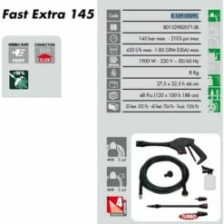 Lavor - Nettoyeur Haute Pression 145 Bars 1900W 420l/h - FAST EXTRA 145 7 Lavor - Nettoyeur Haute Pression 145 Bars 1900W 420l/h - FAST EXTRA 145 -Nettoyeur Haute Pression Soldes 7009895 3