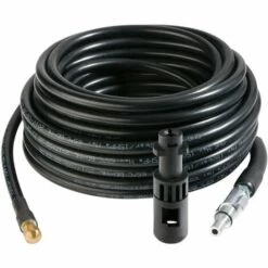 AREBOS Tuyau D'Arrosage De Nettoyage | 15 M | Avec Connexion "Lavor" | 160 Bar | Adaptateur Inclus Pour Raccord à Baïonnette - Noir